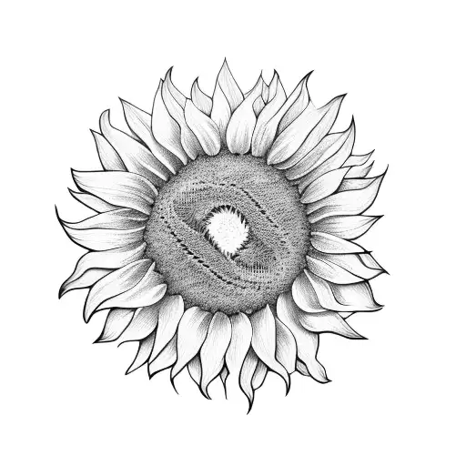 Sunflower and cold heart tattoo design idea