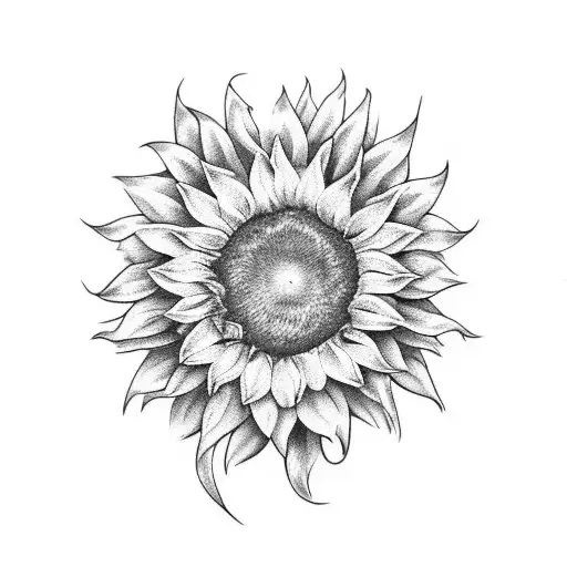 Sunflower and cold heart tattoo design idea