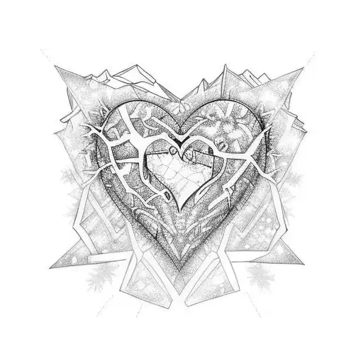 frozen heart tattoo design idea
