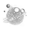 planet pluto tattoo design idea