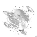 planet pluto tattoo design idea