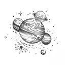 planet pluto tattoo design idea