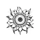 Sunflower and cold heart tattoo design idea