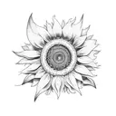 Sunflower and cold heart tattoo design idea