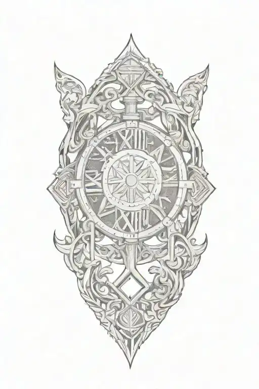 Nordic style, roman numerals, calf tattoo tattoo design idea