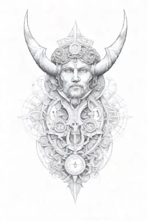 Nordic style, roman numerals tattoo design idea