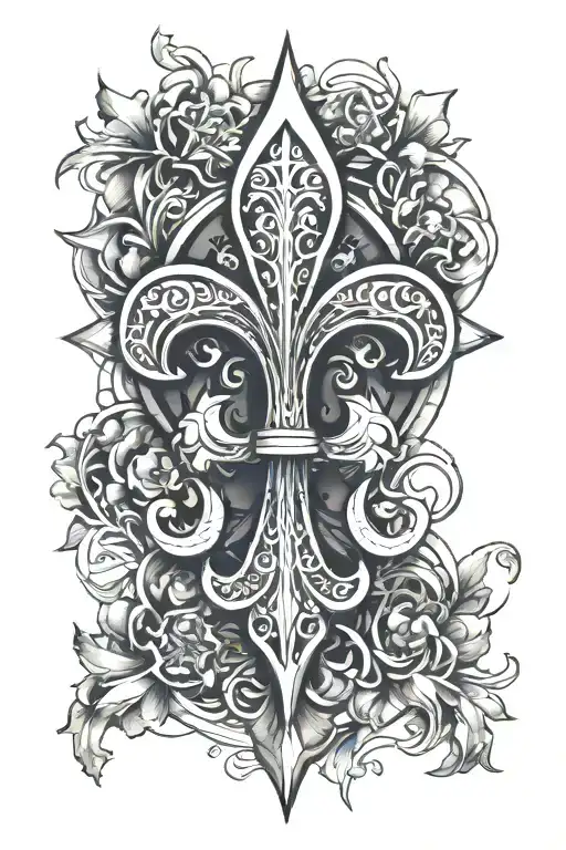 fleur de lis, jesus christ tattoo design idea