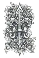 fleur de lis, jesus christ tattoo design idea