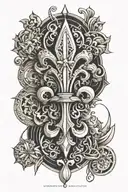 fleur de lis, jesus christ tattoo design idea