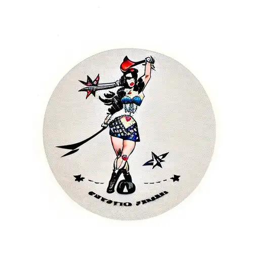 pinup cowgirl tattoo design idea