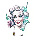 pinup cowgirl tattoo design idea
