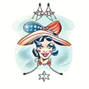 pinup cowgirl tattoo design idea