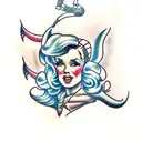 pinup cowgirl tattoo design idea
