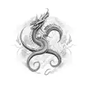 A captivating design featuring dragons intertwined with music notes inspired by pop music icons like Beyonce, Nicole Scherzinger, and Adele tattoo design idea