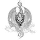 A mesmerizing tattoo depicting a dragon and a phoenix in a symbolic representation of power and rebirth tattoo design idea