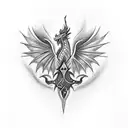 A mesmerizing tattoo depicting a dragon and a phoenix in a symbolic representation of power and rebirth tattoo design idea