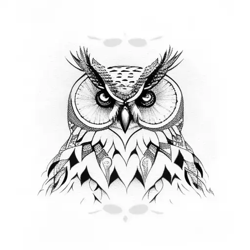 owl with yellow eyes  tattoo design idea