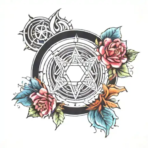 Alibata Name Circle  Central Element: In the center, you can have a meaningful symbol such as a sun, heart, or a cultura tattoo design idea