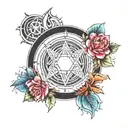 Alibata Name Circle  Central Element: In the center, you can have a meaningful symbol such as a sun, heart, or a cultura tattoo design idea
