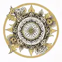 Alibata Name Circle  Central Element: In the center, you can have a meaningful symbol such as a sun, heart, or a cultura tattoo design idea