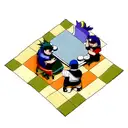 totodile and cyndaquil playing chess tattoo design idea