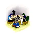 totodile and cyndaquil playing chess tattoo design idea