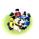 totodile and cyndaquil playing chess tattoo design idea