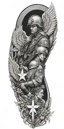 military tattoo design medic and angels tattoo design idea
