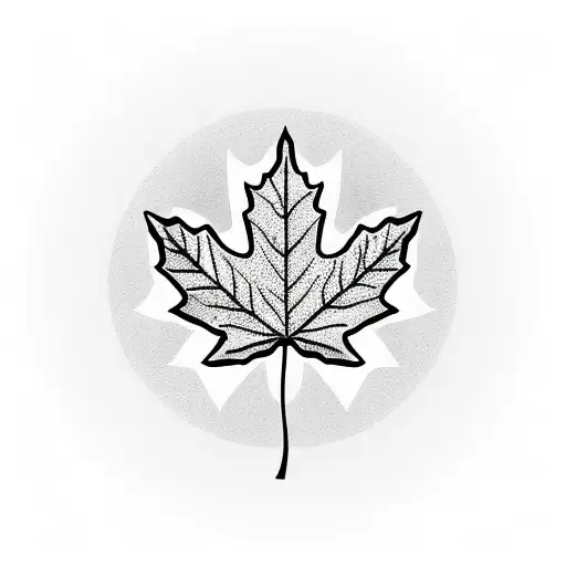 Maple Leaf with mountains inside it tattoo design idea