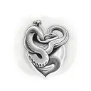 snake biting heart tattoo design idea