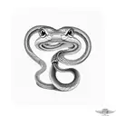 snake biting heart tattoo design idea