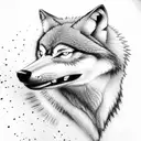 Wolf howling  tattoo design idea