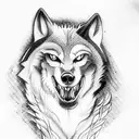 Wolf howling  tattoo design idea