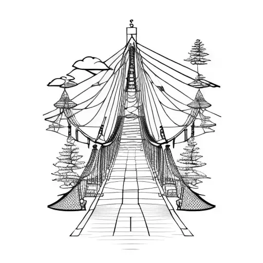 suspension bridge tattoo design idea