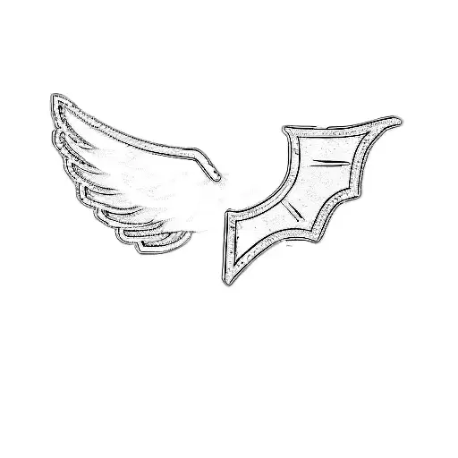 angel and demon wings tattoo design idea