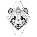 panda face  tattoo design idea