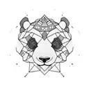 panda face  tattoo design idea