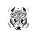 panda face  tattoo design idea