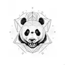 panda face  tattoo design idea