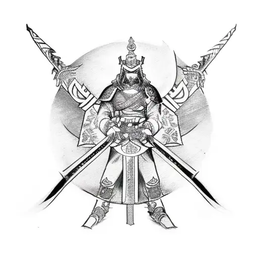 Sketch of a Templar knight riding a Trimbal tattoo design idea