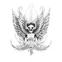 Angel and demons tattoo design idea