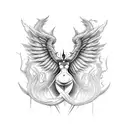 Angel and demons tattoo design idea