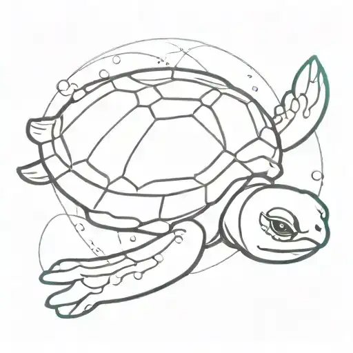 flying turtule tattoo design idea