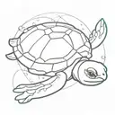 flying turtule tattoo design idea