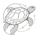flying turtule tattoo design idea