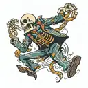 dancing skeleton tattoo design idea