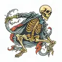 dancing skeleton tattoo design idea