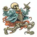 dancing skeleton tattoo design idea