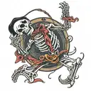 dancing skeleton tattoo design idea