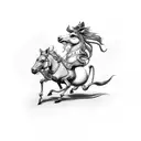 rocking horse fly alice in wonderland  tattoo design idea